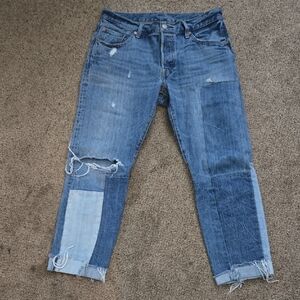 Levi's Distressed Patchwork Jeans - size 28